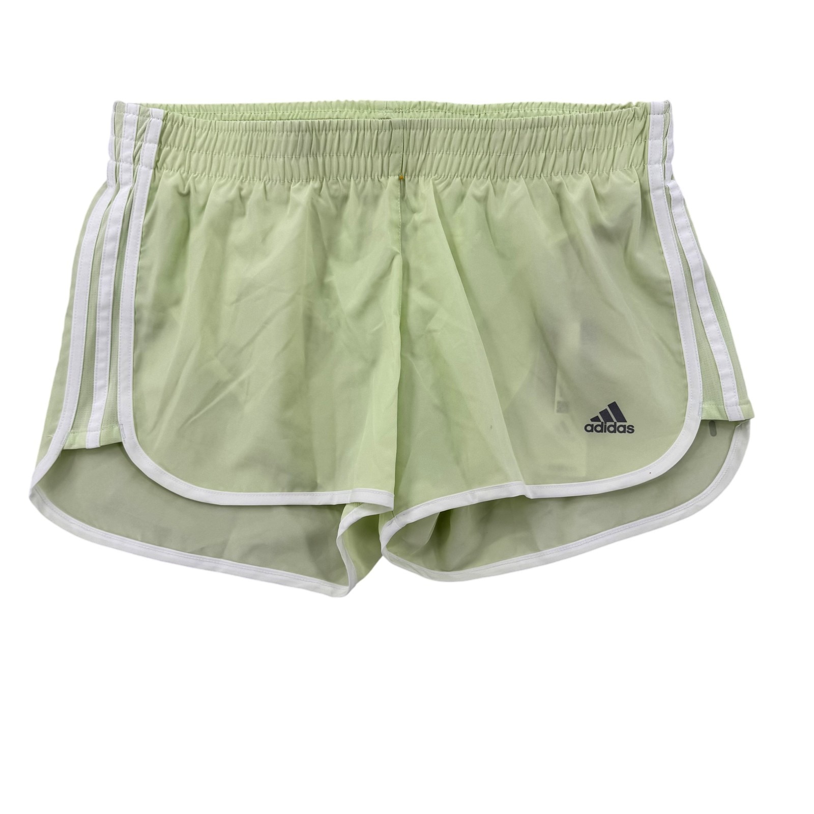 Adidas M20 Running Shorts Womens Medium 3 Primegreen Lime Green White Logo Nwt